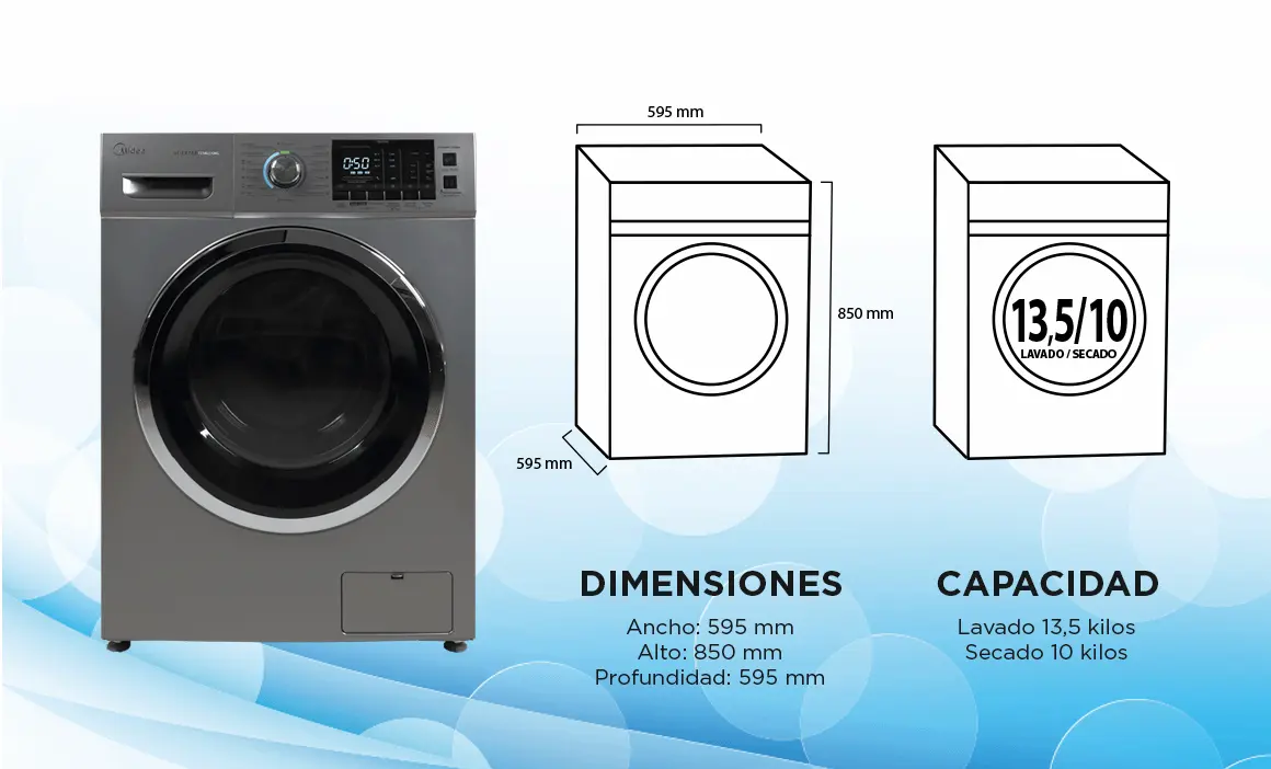 medidas lavadora secadora - Cuánto mide una lavadora y secadora Whirlpool